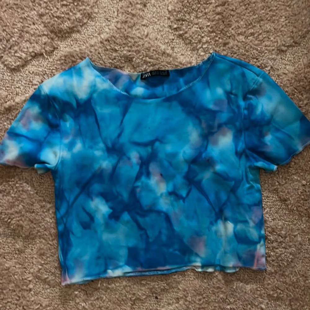 ZARA tie dye cropped shirt